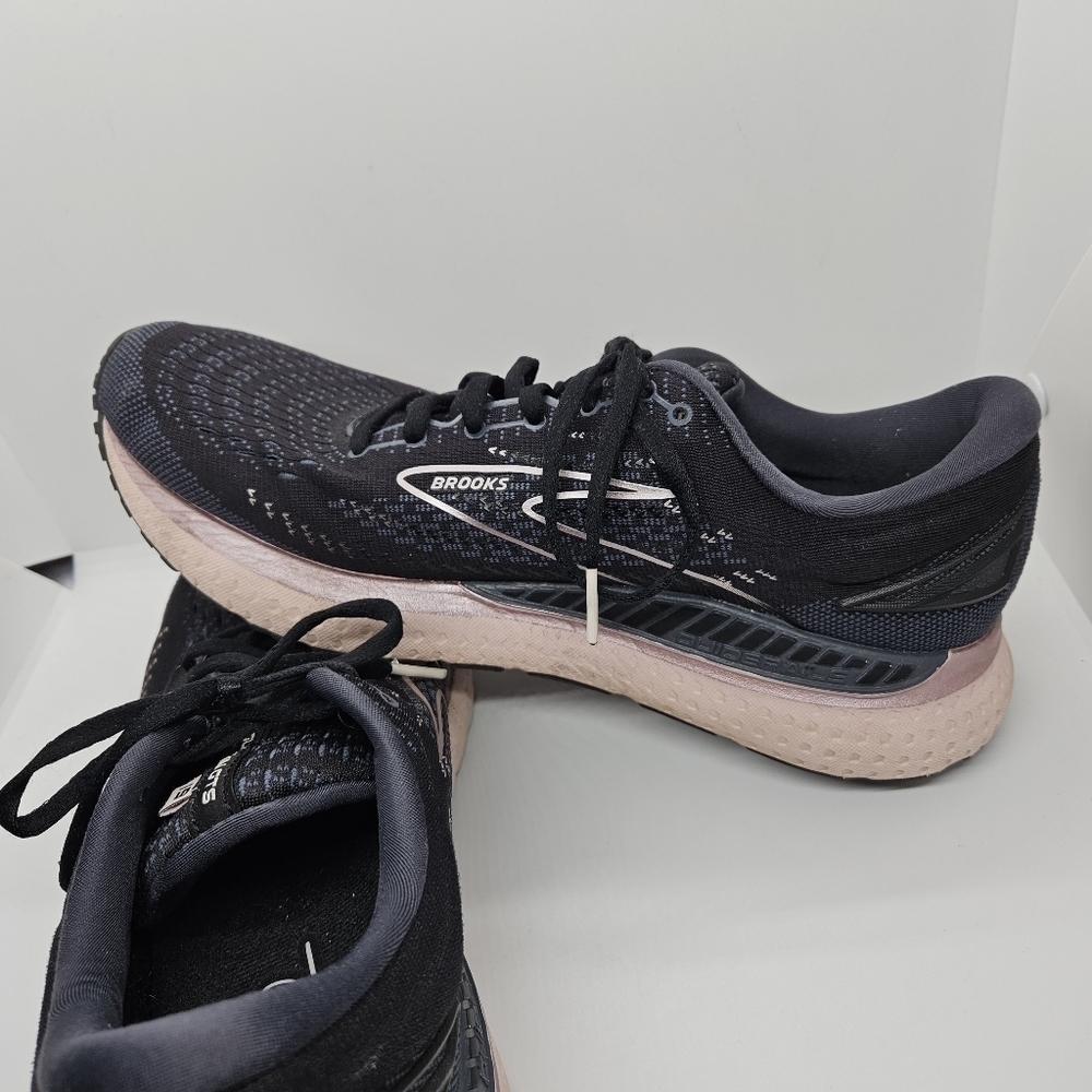Brooks Glycerin 19 GTS running shoes black with pink accents women's 11 - Picture 7 of 9